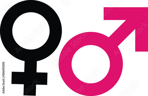 Female and Male Gender Symbols Side by Side woman