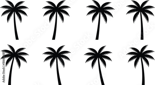 Black Silhouette of Curved Bare Tree with Intricate Branches Isolated on White Background for Minimalist Nature Design.