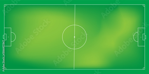 Football fields top view. Soccer grass fields with chalk lines. Green grass field background. Vector Football - Soccer Field. Scheme and marking of the football field, soccer field.