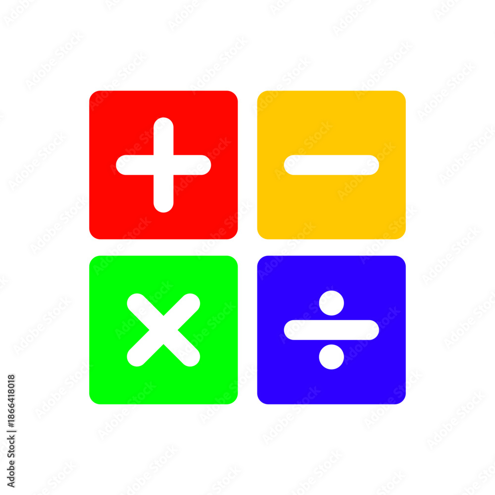 Fototapeta premium Math Symbols Flat Design Icon