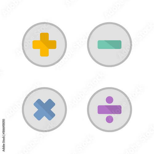 Math Symbols Flat Design Icon