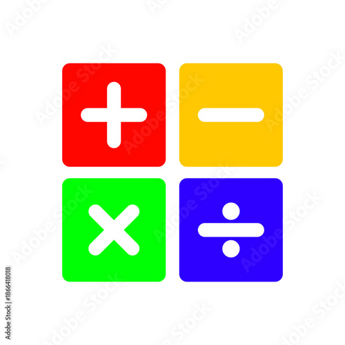 Math Symbols Flat Design Icon