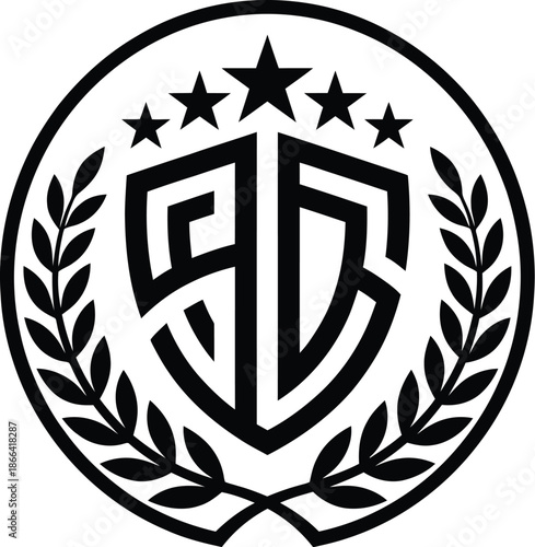 Presidential seal emblem vector illustration with stars and eagle