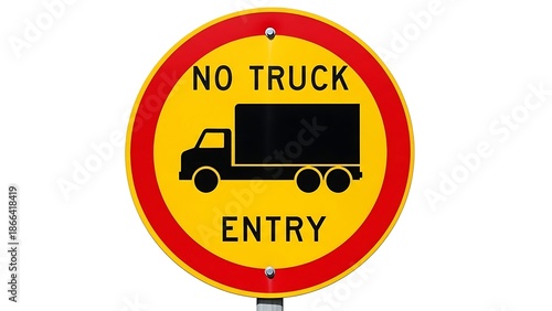 No truck entry sign on white background