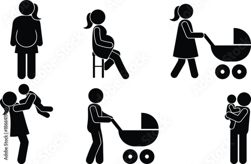 Pregnancy and parenting stages illustrated