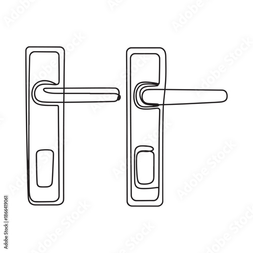 Door handles with lock on both sides