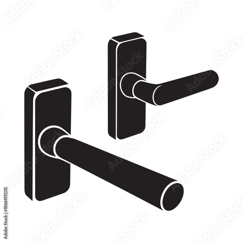 Modern door handles with rectangular plates