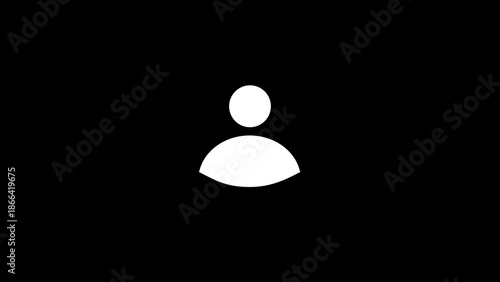 Simple white silhouette of a person icon on a black background
