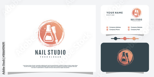 Nail art logo design vector with modern and creative style