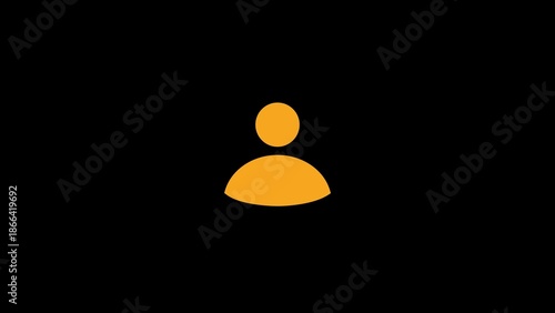 Simple orange silhouette of a person on a black background