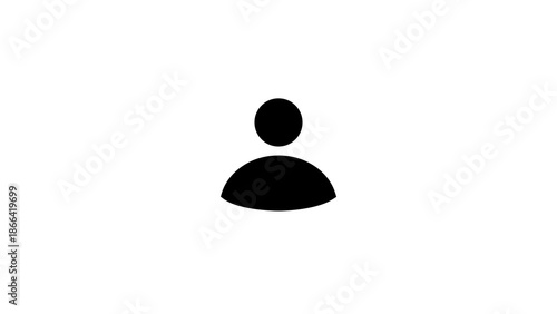 Simple black silhouette of a person icon on a white background