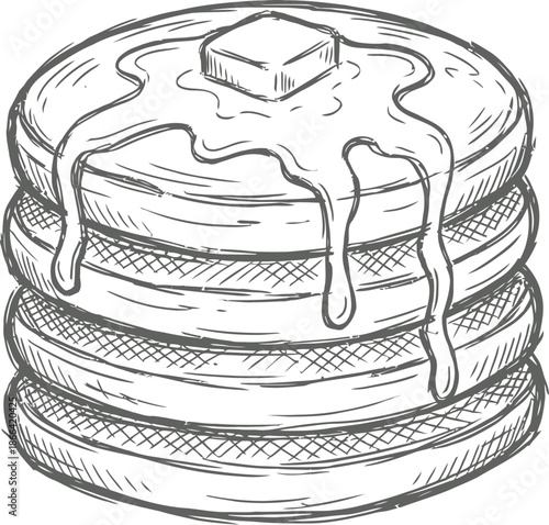 Kitchen utensils set for pancake batter preparation flat design