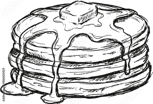 Kitchen utensils set for pancake batter preparation flat design