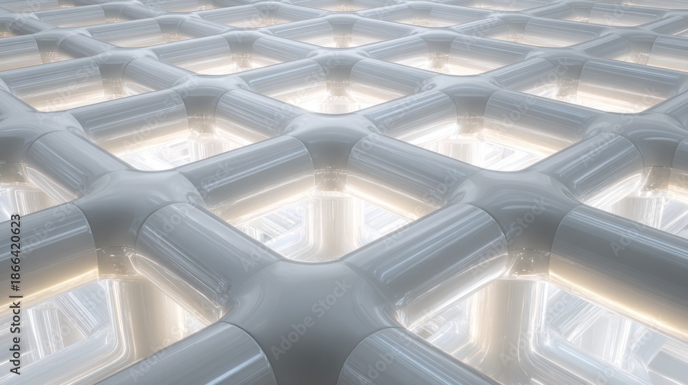 Obraz premium Abstract grid pattern with glowing interior illuminated design element