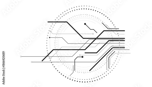 Grey white Abstract technology background with various technology elements