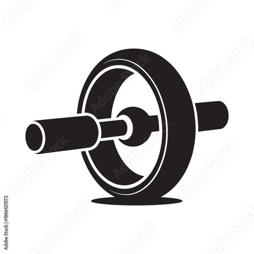 Black and white illustration of a dumbbell weight