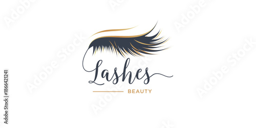 Eyelashes logo design with creative unique style