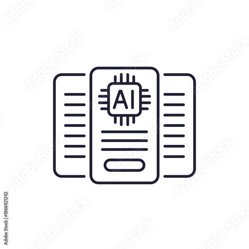 AI subscription tariff plan line icon