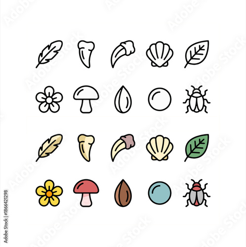 different game inventory icons nature items and loot drops