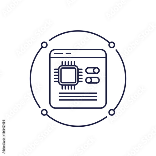 chip settings icon in line design