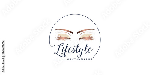 Eyelashes logo design with modern style for beauty