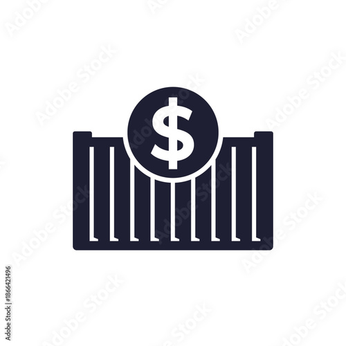 container price icon, shipping cost vector