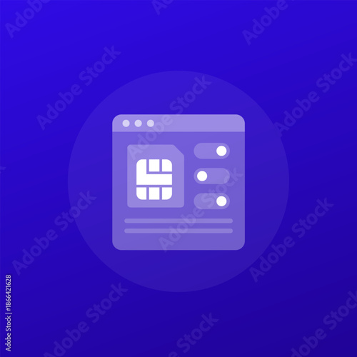eSIM, activate sim card icon, transparent design