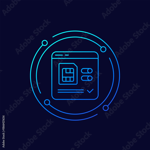 eSIM, activate sim icon, linear design
