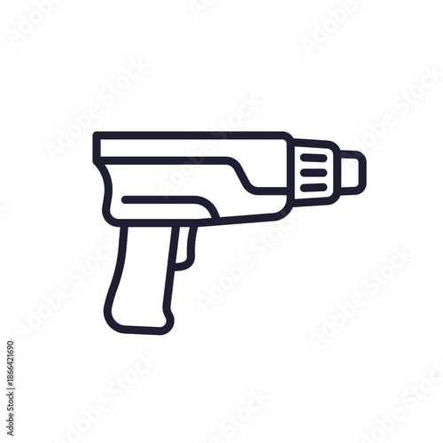 heat gun line icon on white