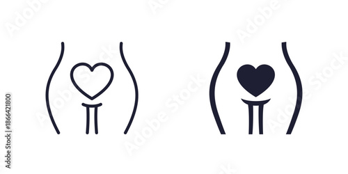 Libido icon with a woman body, line and solid design