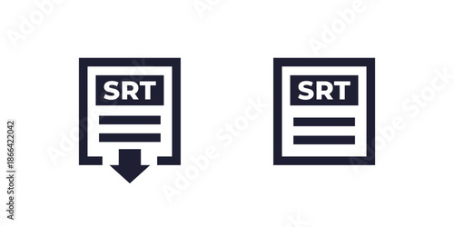 SRT file icons on white, vector
