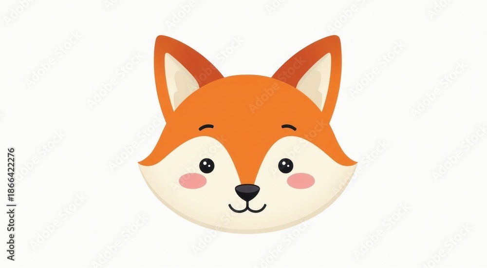 Fototapeta premium Cartoon fox with a big nose and a big nose