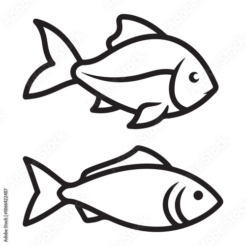 Minimal fish illustration symbolizing balance and harmony