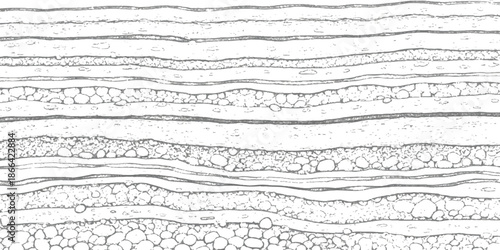 Visual representation of varied geological strata, showing distinct sedimentary layers and textures