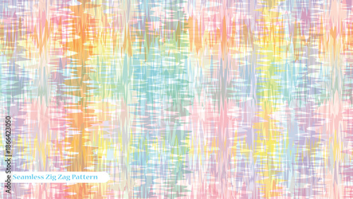 Vibrant pastel zig zag pattern seamless design with soft colorful background with texture and geometric and abstract and multicolor and pasticolors