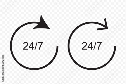 24 Hrs icons vector Collection Clipart Pack. icon with editable line stroke