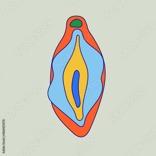 Female reproductive system. Stylized anatomical vulva, vagina motifs in clean, educational. Repeat pattern for women’s health awareness, medical design, education, biology themes.