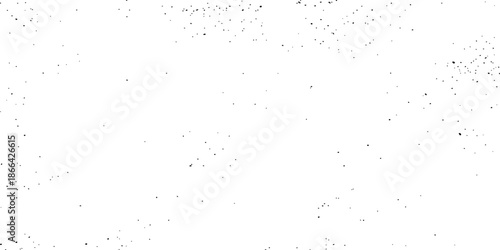 Black ink splat and paint on a grunge vintage paper texture with wet water drops and a dirty splash pattern across a white art surface