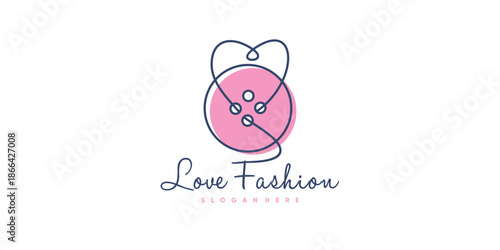 Fashion logo design with button concept idea