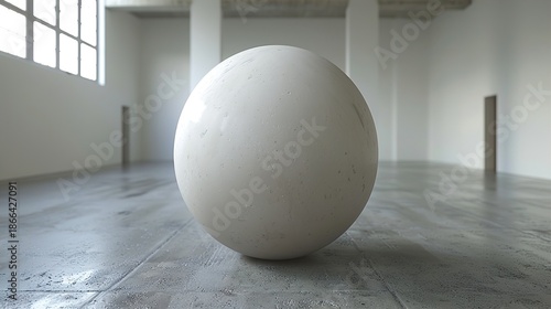 Single White Egg on Table with Minimal Clean Composition