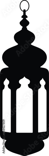 silhouette vector illustration of a hanging lamp