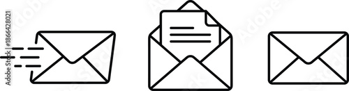 PrintSet, of, mail, icons, and, envelope, symbols, with, sending, motion, open, letter, and, closed, message, for, email, and, communication, design.