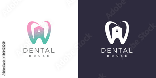 Dental logo design with modern fresh concept idea