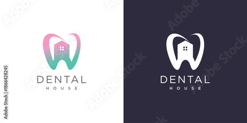 Dental logo design with modern fresh concept idea