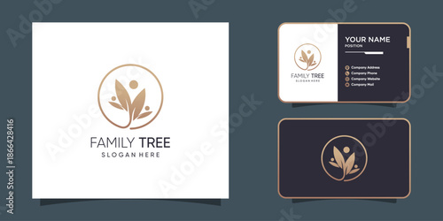 Family tree logo design with modern abstract concept idea