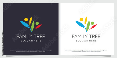 Family tree logo design with modern abstract concept idea
