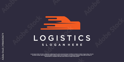 Logistics logo design with modern creative abstract concept idea
