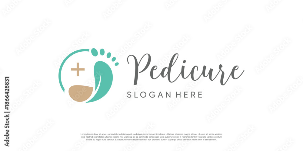 Fototapeta premium Pedicure logo design with creative abstract concept idea