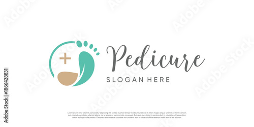 Pedicure logo design with creative abstract concept idea