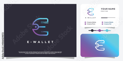 E wallet logo design with modern creative concept idea